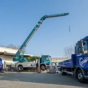 Mobilkran, Kran, Autokran, Montage, Klaas Alukran, Typ 31-35 TFR, Hebebühne, Arbeitskorb, Hubarbeitsbühne, Höhe 32m